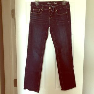 AE straight leg dark wash jeans